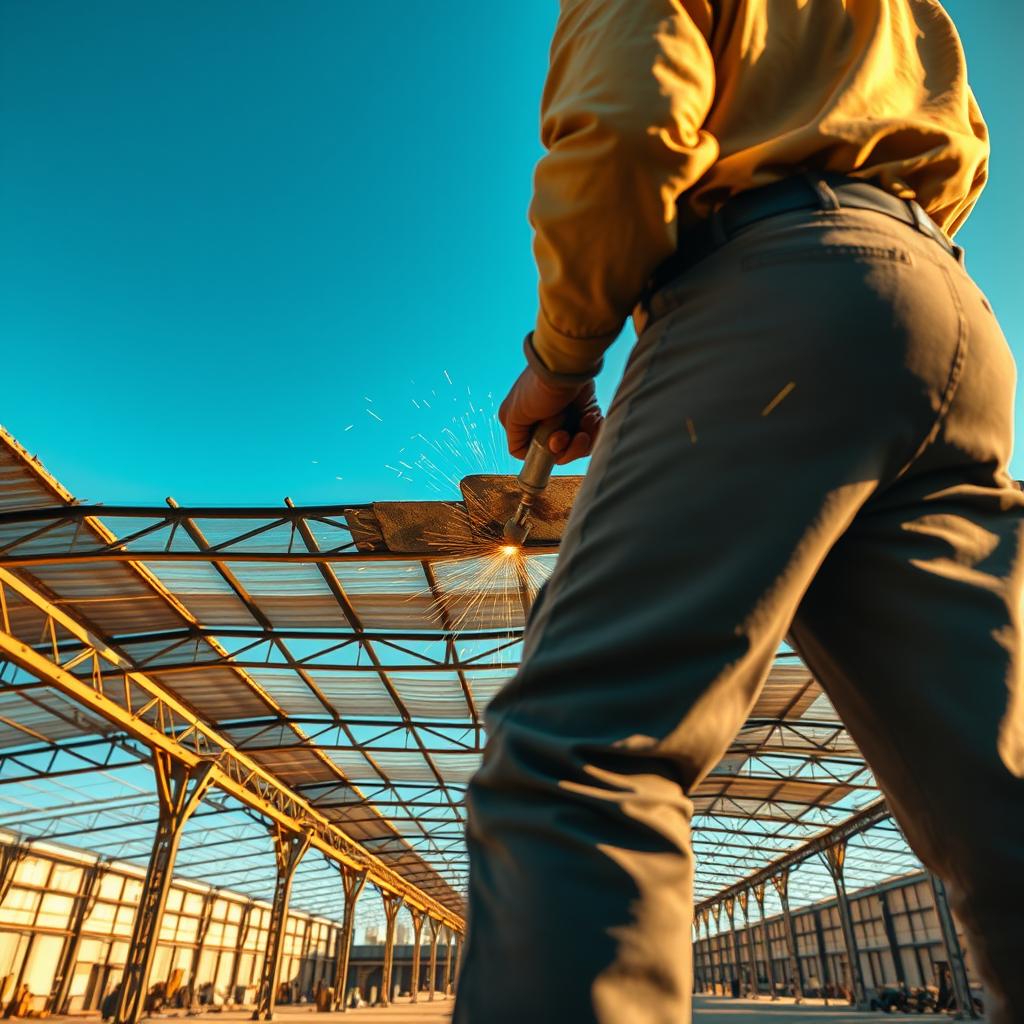 Repairing factory roof
