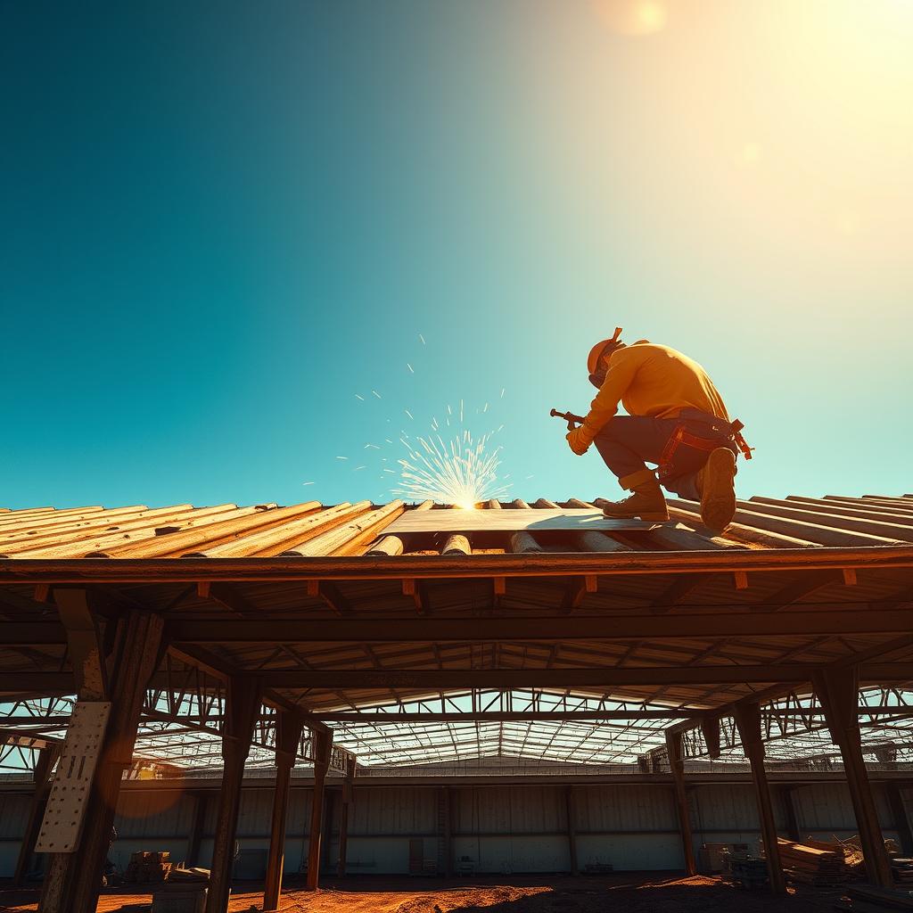 Repairing factory roof